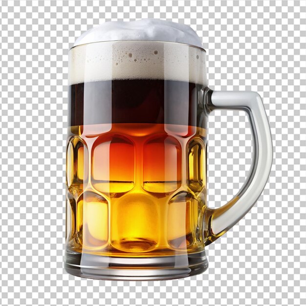 PSD beer mug german symbols on transparent background