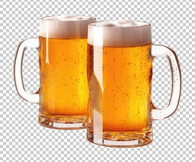 Beer mug toast isolated on transparent background