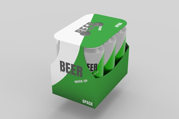 Rendering 3d di mockup di beer pack