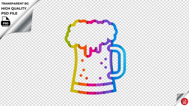 PSD beer pint colorful wood wall psd transparent