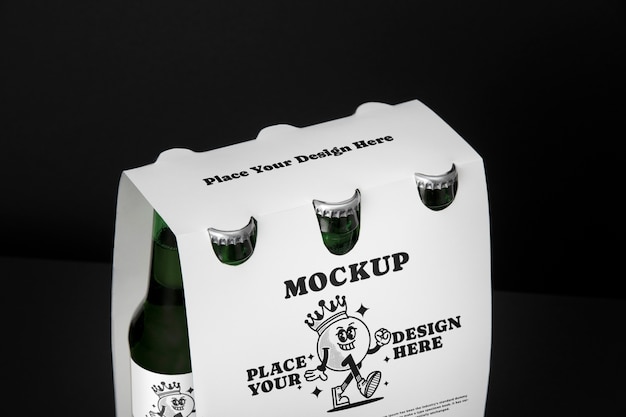 PSD mockup di birra da sei confezioni