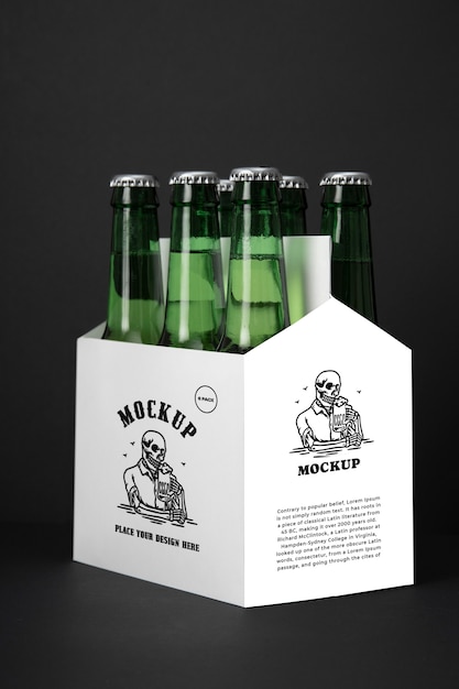 PSD mockup di birra da sei confezioni