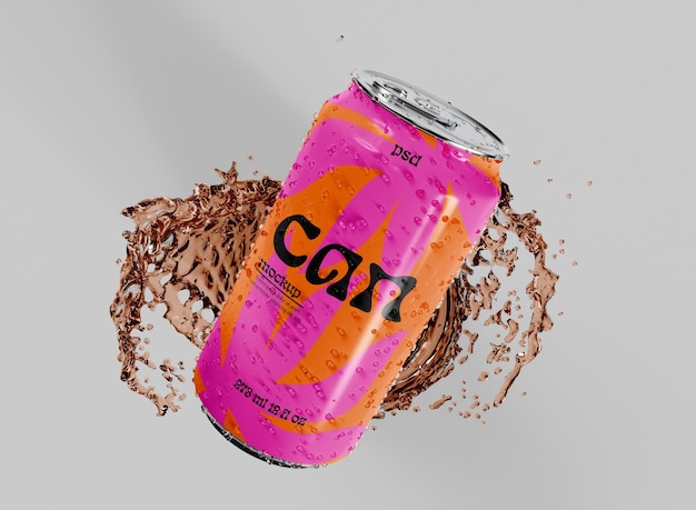 PSD mockup di lattina di birra o soda