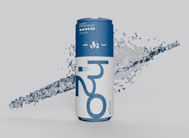 PSD mockup di lattina di birra o soda