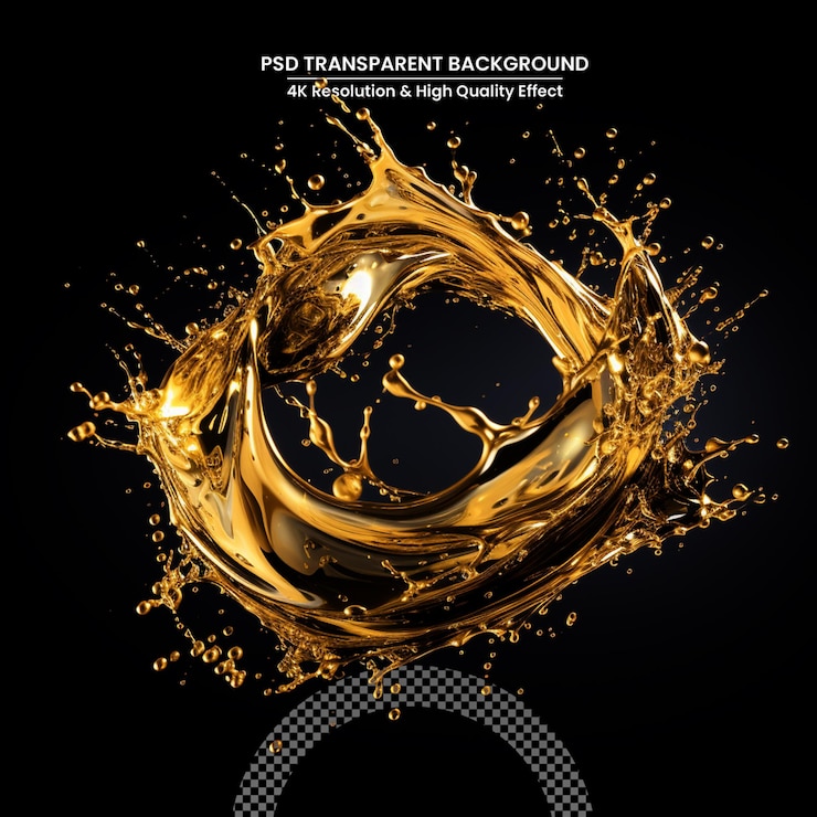 PSD beer splash whiskey with splash on transparent background