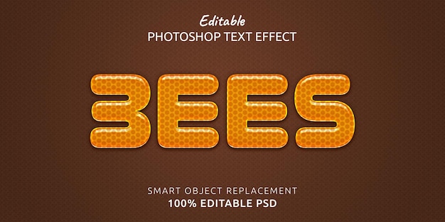 Пчелы текстовый эффект photoshop