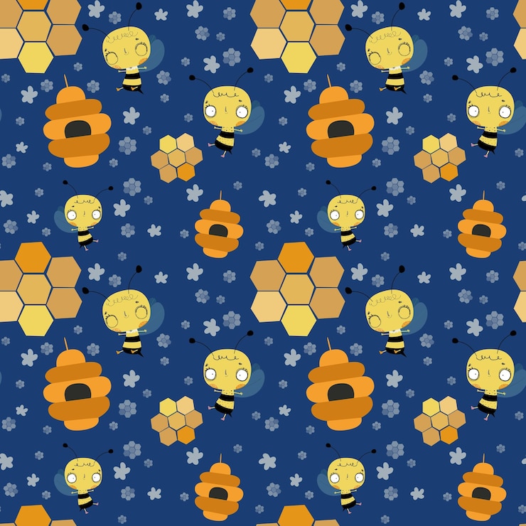 PSD bees samless pattern