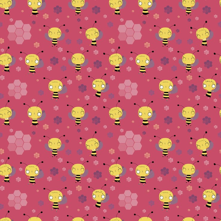 PSD bees samless pattern