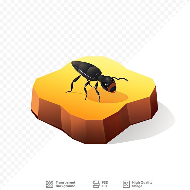 A beetle on top of a piece of cheese