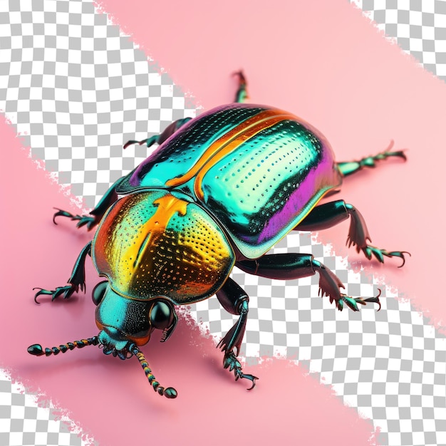 透明な背景のスカラベイデー科の甲虫