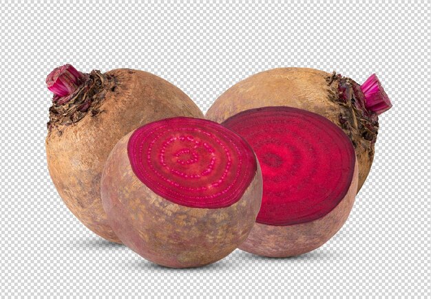 PSD beetroot isolated on alpha layer