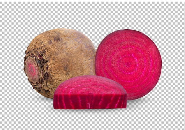 Beetroot slices isolated on alpha layer