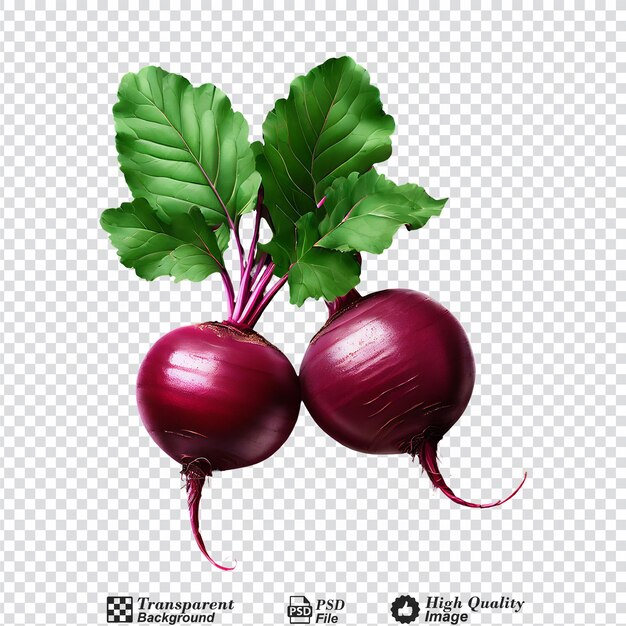 PSD beetroot with leaves isolated on transparent background
