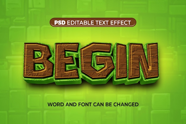 PSD begin met teksteffect 3d psd