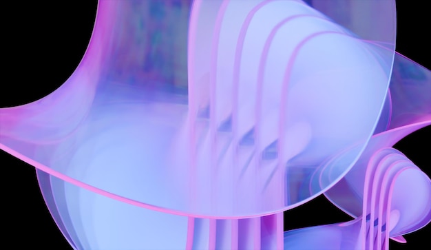 Beguiling 3d render of abstract iridescent glass background made with 3d software