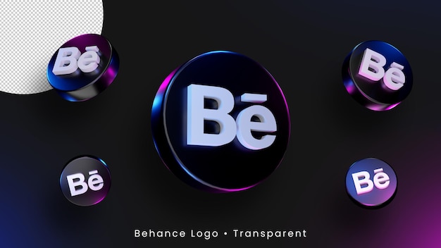 PSD behance 3d логотип фон значка behance