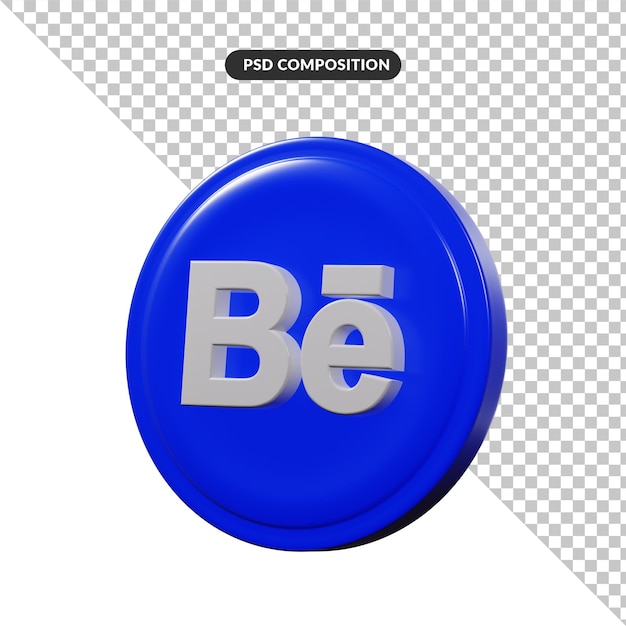 PSD behance 3d rendering logo application isolated