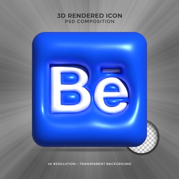 PSD behance 3d rendering social media красочная глянцевая иконка для композиции