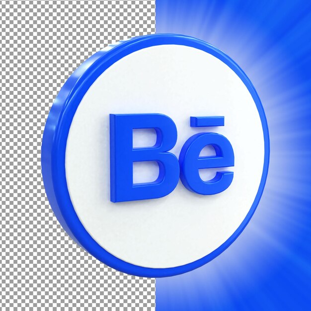 Behance 3d social media icon colorful glossy 3d icon concept 3d rendering for composition