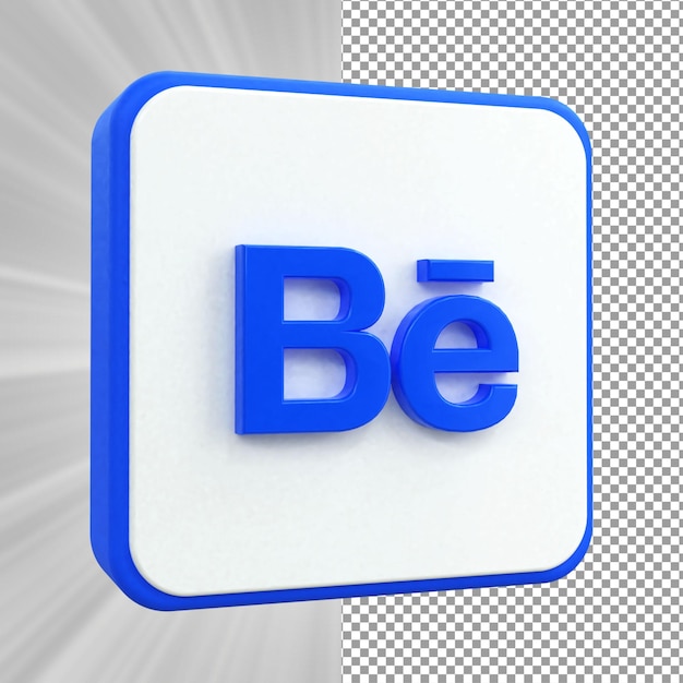 Behance3dソーシャルメディアアイコンカラフルな光沢のある3dアイコンのコンセプト作曲のための3dレンダリング