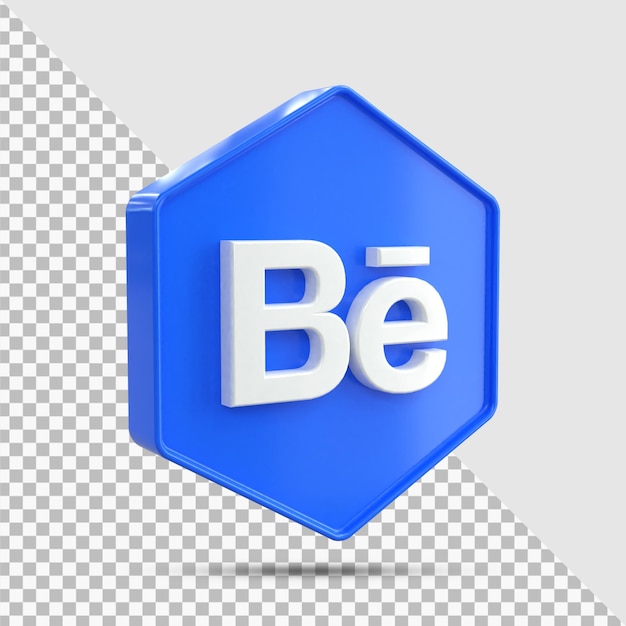 Behance 3d social media-pictogram kleurrijke glanzende 3d pictogramconcept 3d-rendering voor compositie