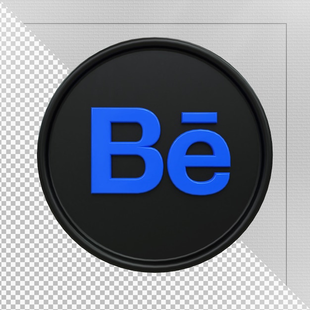 PSD behance black glossy 3d logo and social media 3d icon design