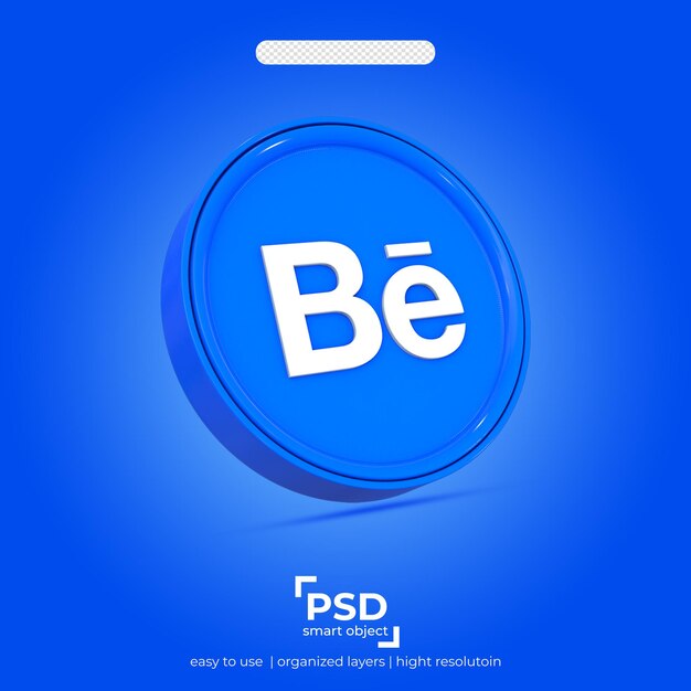 Behance geïsoleerd pictogram 3d-gerenderde