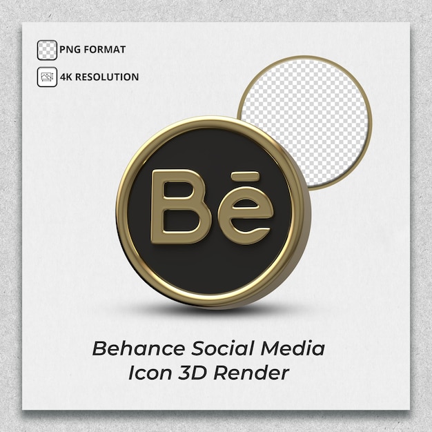 PSD behance gouden pictogram 3d render