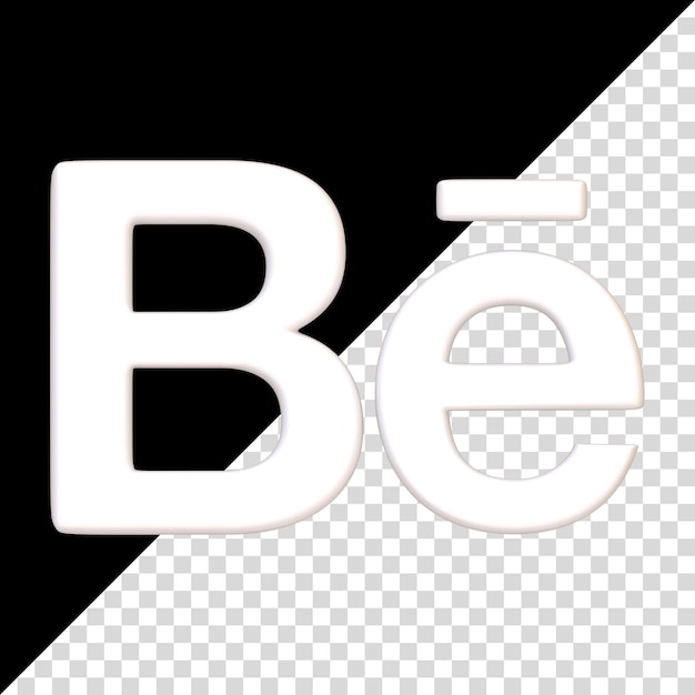 PSD 검은 배경에 고립된 behance 아이콘 be letter 로고타입 소셜 미디어 앱 버튼 로고