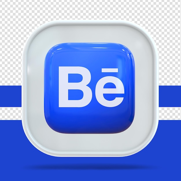 PSD behance icon social media 3d concept