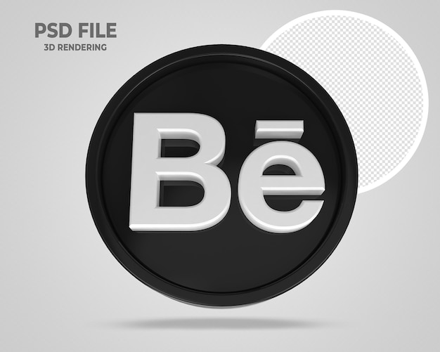 Behance-logo 3D-renderstijl