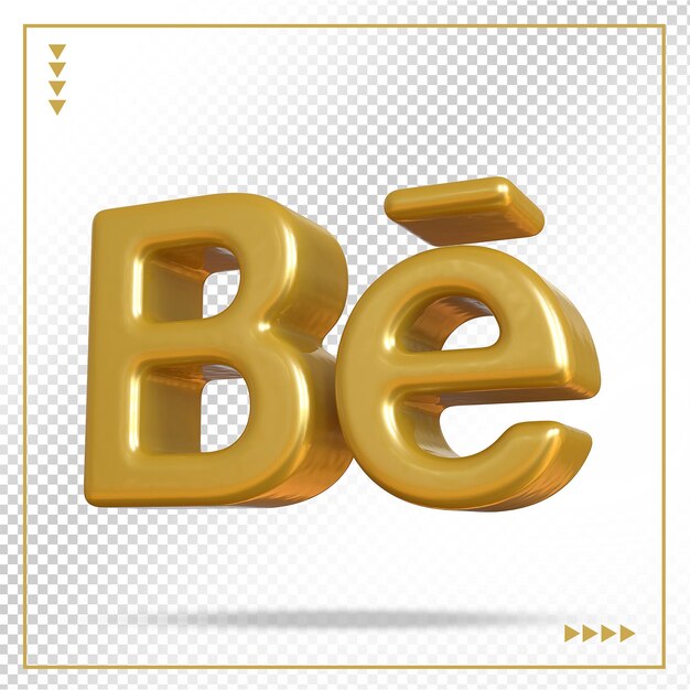 PSD behance-logo gouden 3d-stijlen