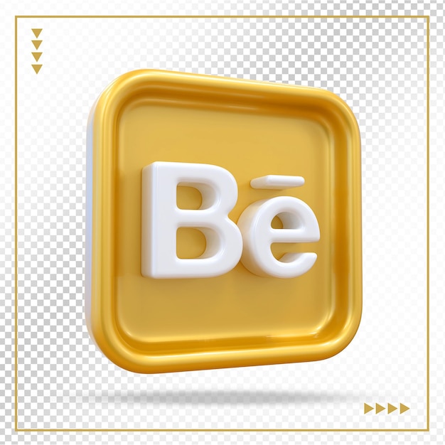 Behance logo gouden luxe 3d-stijlen