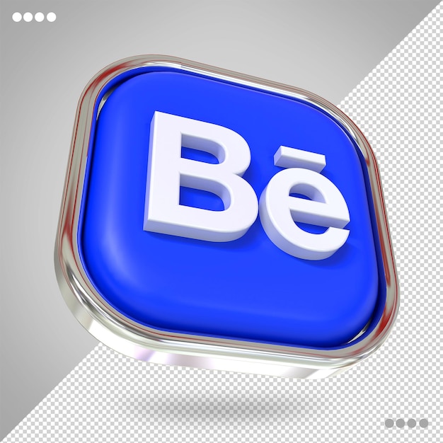 PSD Логотип behance в социальных сетях 3d стили