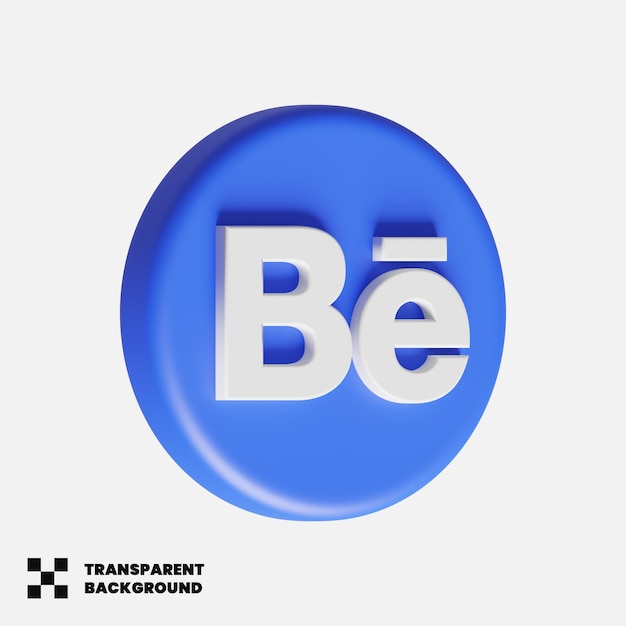 PSD behance-pictogram voor sociale media in 3d-weergave