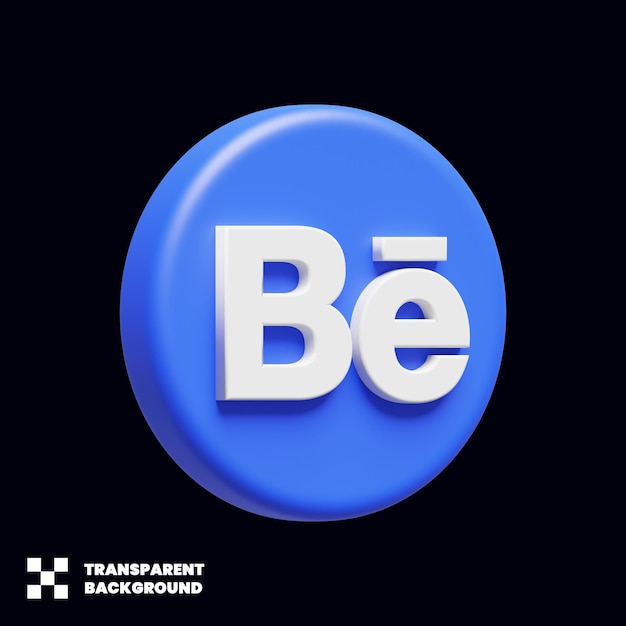 Behance-pictogram voor sociale media in 3D-weergave