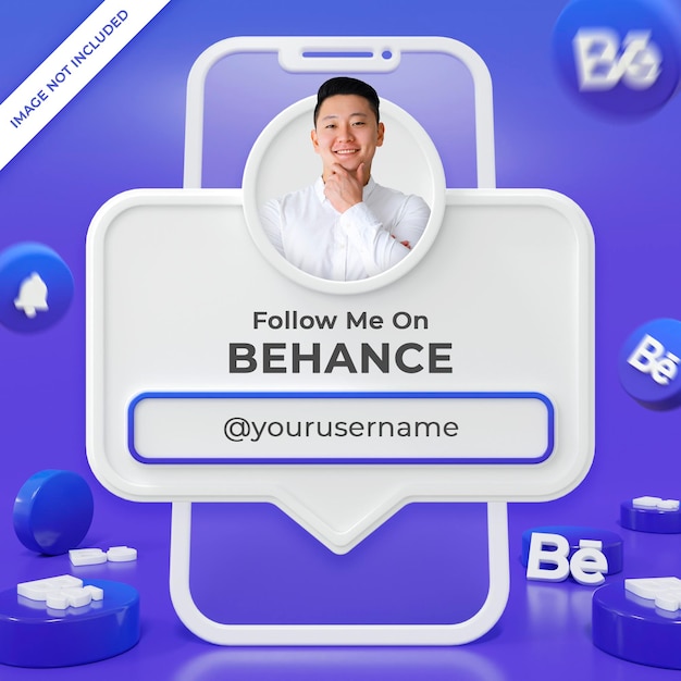 Behance profielbanner 3d render compositie