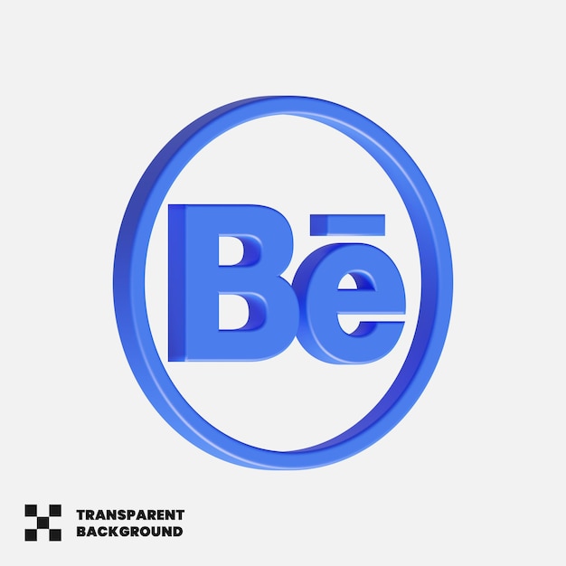 PSD behance social media icon in 3d render