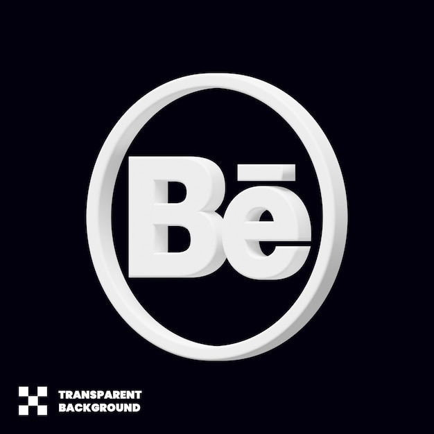 Behance social media icon 3d