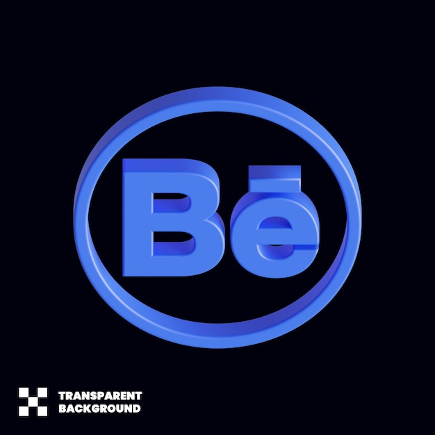 3d 렌더링의 Behance 소셜 미디어 아이콘