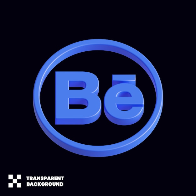 PSD 3d 렌더링의 behance 소셜 미디어 아이콘