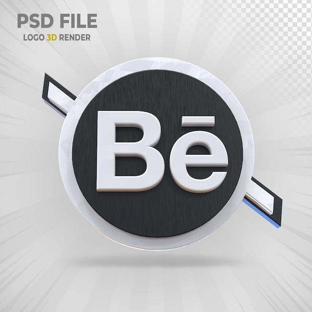 Behance Social Media Logo 3D Render