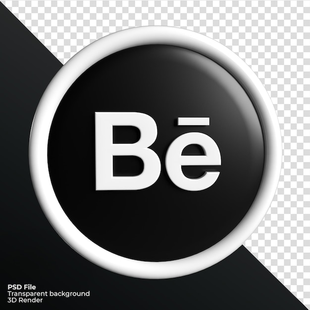Behance sociale media logo pictogram 3d render transparante achtergrond