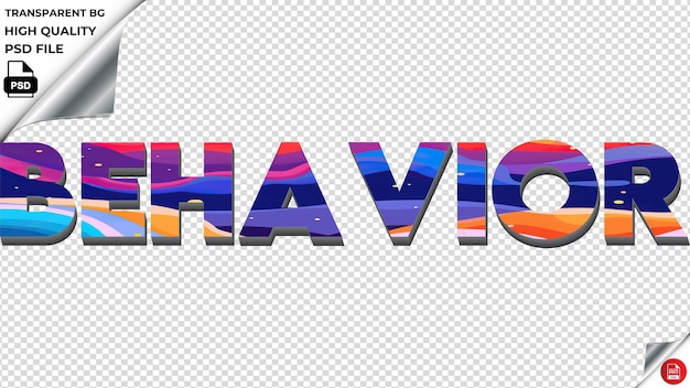 PSD behavior typography flat colorful text texture psd transparent