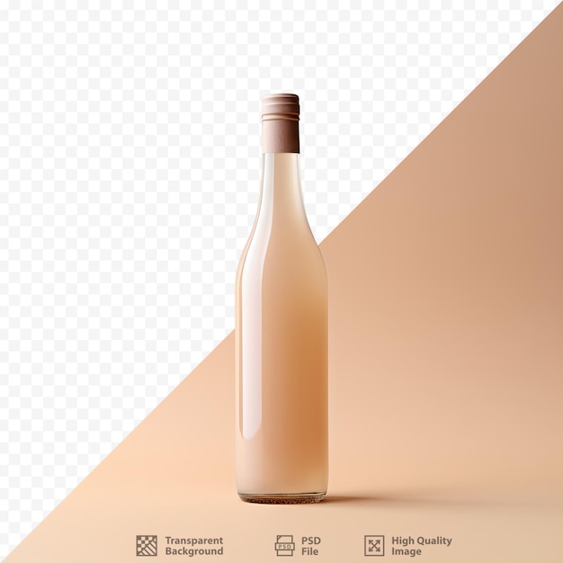 Beige bottle on transparent background