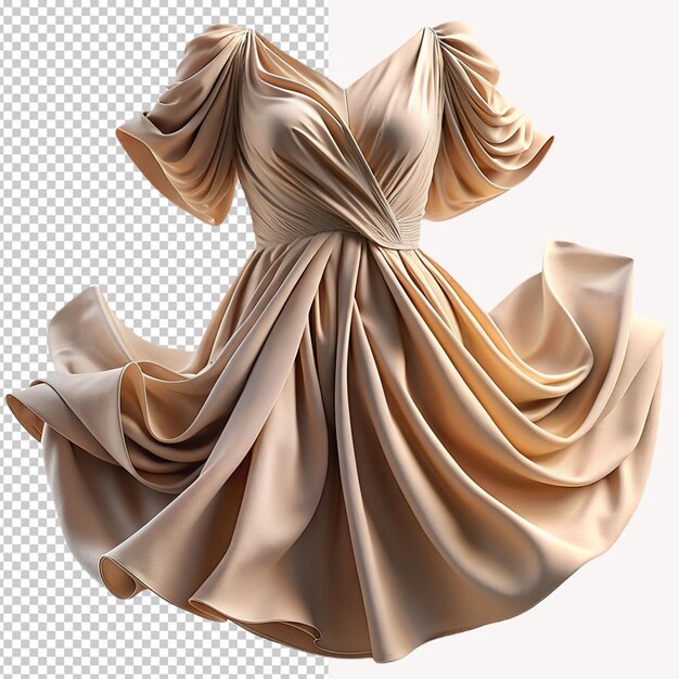 PSD beige dress on transparent background