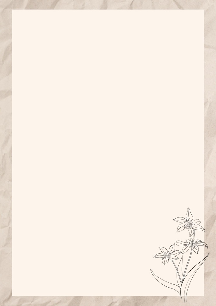 PSD beige floral graphic page border 01