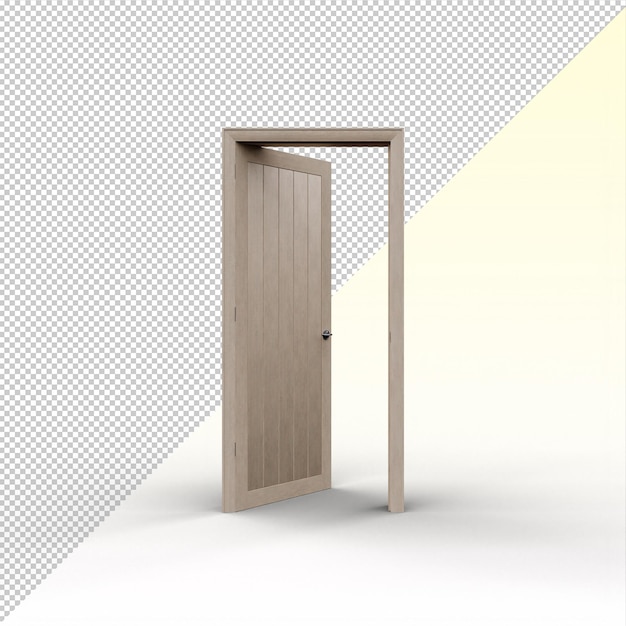 beige interior open door and frame