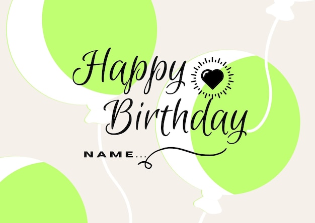 Beige Modern Greeting Happy Birthday Card