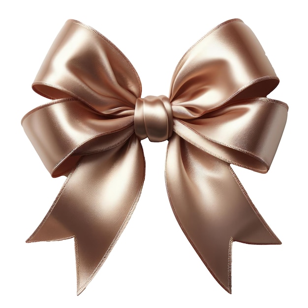 PSD beige silky beautiful bow isolated